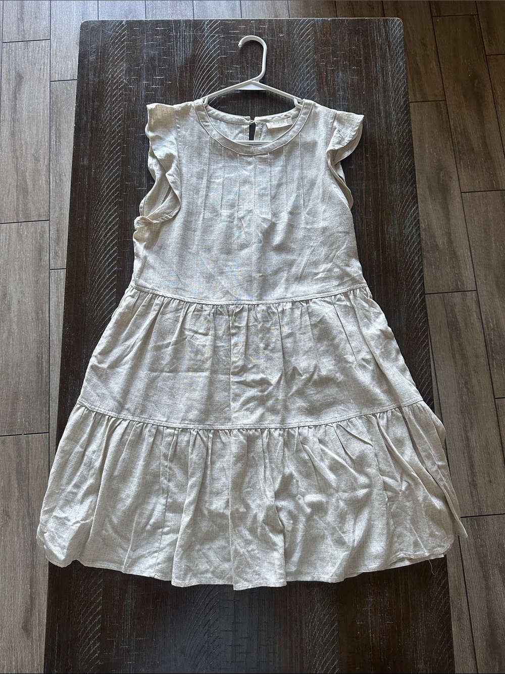 Altar'd State Cream Tiered Flutter Dress